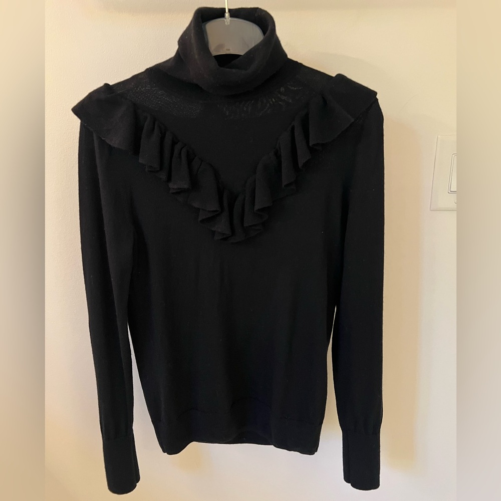 JCREW Merino Wool Ruffle Turtleneck Small